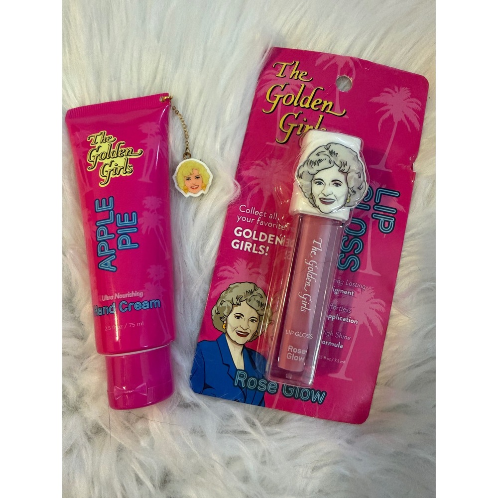 The Golden‎ Girls Rose Glow Lip Gloss & Apple Pie Hand Cream Set New